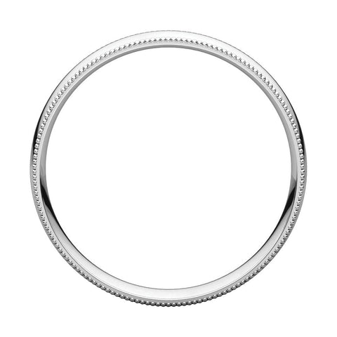 Platinum 4mm Light Comfort Fit Milgrain Band , Size 10
