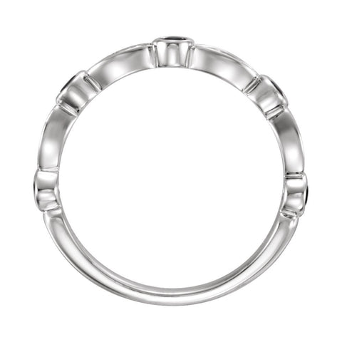 14k White Gold Sapphire & 1/6 CTW Diamond Ring, Size 7