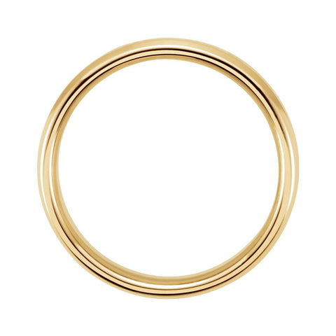 14K Yellow & White Gold 4mm Comfort-Fit Beveled Edge Band Size 11.5
