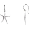 Pair of 25.00 mm Starfish Earrings in 14K White Gold