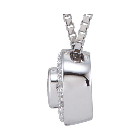 14k White Gold Bezel Set Necklace