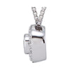 14k White Gold Bezel Set Necklace