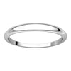 14k White Gold 2.5mm Half Round Tapered Band, Size 7