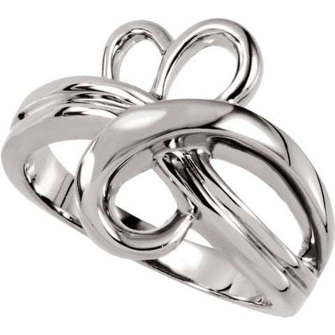 14k White Gold Freeform Ring, Size 6