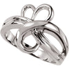 Metal Fashion Ring in 14k White Gold ( Size 6 )