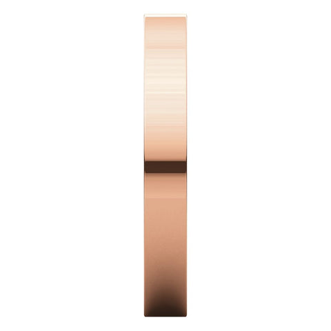 14k Rose Gold 3mm Flat Comfort Fit Band, Size 8
