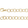 14k Yellow Gold 7.2mm Circle Link Charm 7.5-inch Bracelet