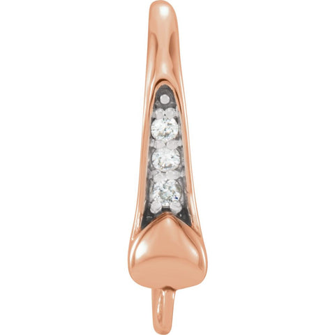 14k Rose Gold .02 CTW Diamond Accented Preset French Ear Wire with Ring