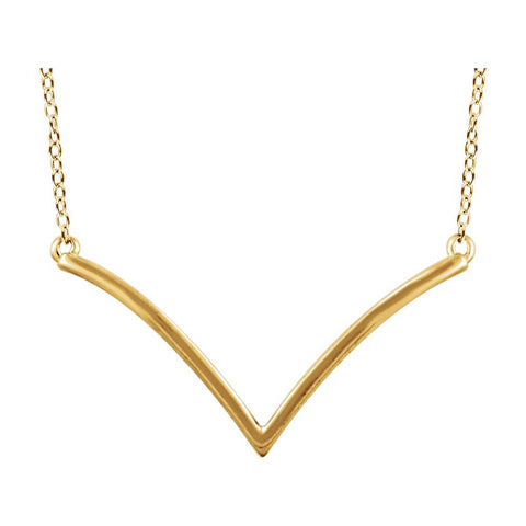 14k Yellow Gold "V" 16-18" Necklace
