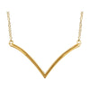 14k Yellow Gold "V" 16-18-inch Necklace