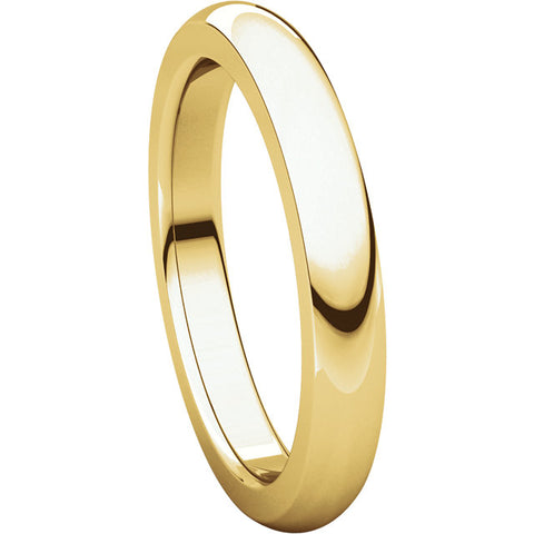 14k Yellow Gold 3mm Heavy Comfort Fit Band, Size 11
