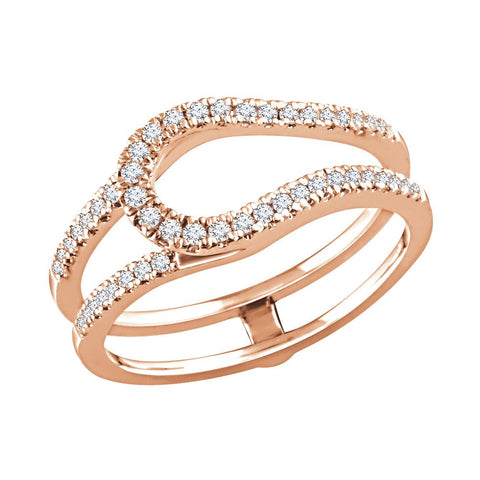 14k Rose Gold 1/3 CTW Diamond Ring Guard, Size 7