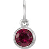 Sterling Silver Imitation Garnet Birthstone Charm