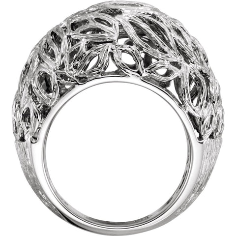 Sterling Silver Textured Bark Dome Ring, Size 7