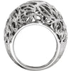 Sterling Silver Textured Bark Dome Ring, Size 7
