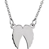 14k White Gold Angel Wings 16-18" Necklace