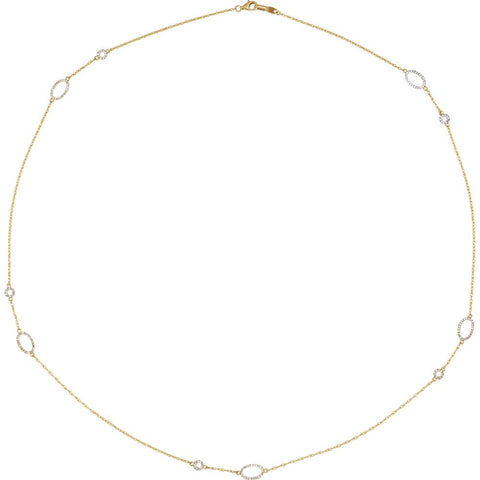 14k Yellow Gold 1/2 CTW Diamond 24" Necklace