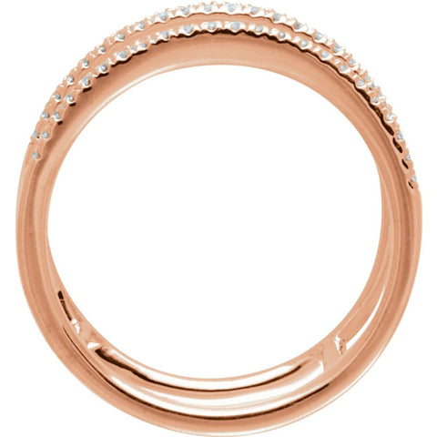 14k Rose Gold 1/5 CTW Diamond Freeform Ring, Size 7