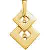Double Diamond Shape Pendant in 14k Yellow Gold