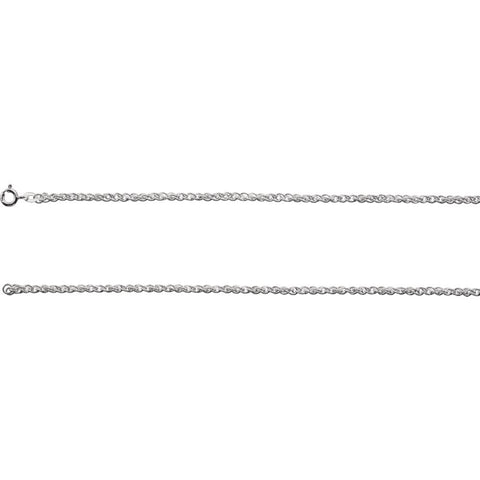 Sterling Silver 2mm 18" Rope Chain with Spring Ring