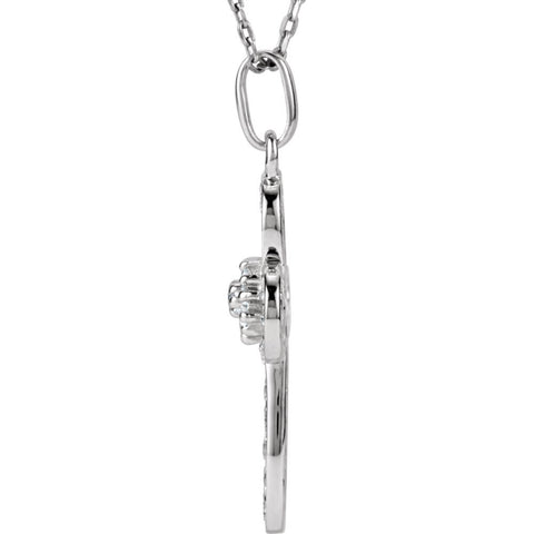 Sterling Silver 1/5 CTW Diamond Cross 18" Necklace