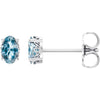 14K White Gold Sky Blue Topaz Earrings