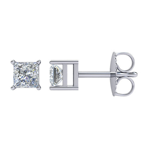14k White Gold 1 CTW Diamond Earrings