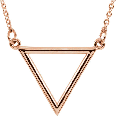 14k Rose Gold 15.4x19mm Triangle 16" Necklace