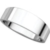 14k White Gold 6mm Flat Tapered Band, Size 5