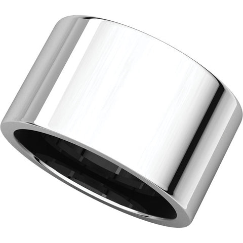 Sterling Silver 12mm Flat Band, Size 7