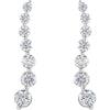 14k White Gold Journey Diamond Earrings