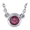 Round Bezel Necklace Center in Sterling Silver ( 16.00-Inch )
