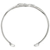 14k White Gold .05 CTW Diamond Leaf Design Cuff Bracelet