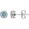 14K White Gold Swiss Blue Topaz "December" Birthstone Earrings