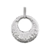 14K White Gold Hammered Circle Pendant