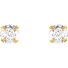 14k Yellow Gold 3mm Youth CZ Earrings