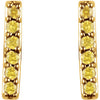 14k Yellow Gold 1/10 CTW Yellow Diamond Vertical Bar Earrings