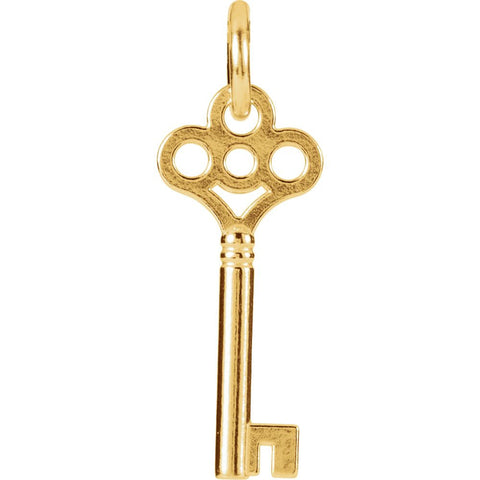 14k Yellow Gold Key Charm with Jump Ring