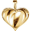 14k Yellow Gold 18.2x17.3mm Medium Heart print Pendant
