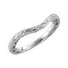 14k White Gold Hand-Engraved Band, Size 6