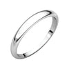 03.00 mm Half Round Tapered Wedding Band Ring in 14k White Gold (Size 5.5 )