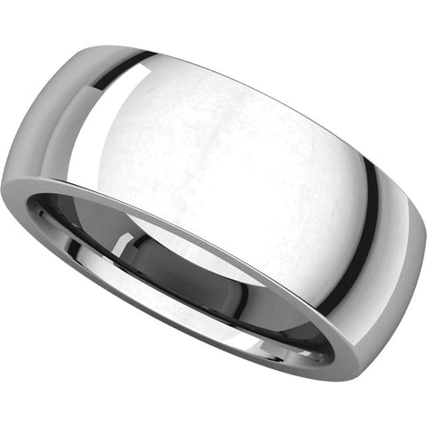 14k White Gold 10mm Heavy Comfort Fit Band, Size 9.5