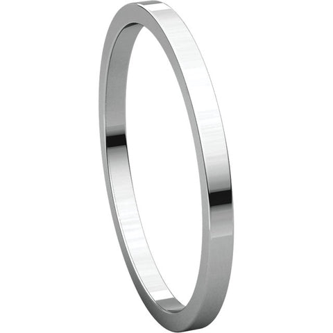 14k White Gold 1.5mm Flat Band, Size 4