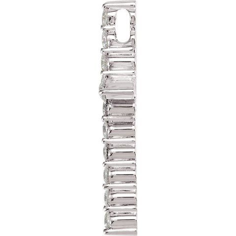 14k White Gold 1/3 CTW Diamond Cross Pendant