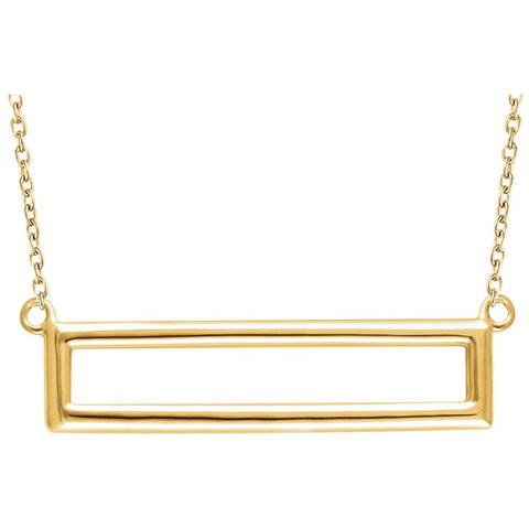 14k Yellow Gold Rectangle 16-18" Necklace