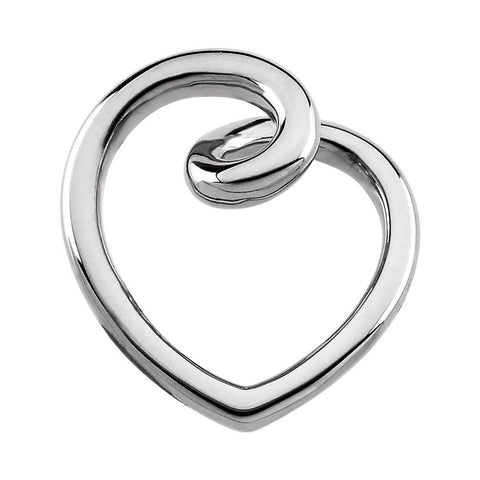 14k White Gold Fashion Heart Pendant