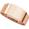 14k Rose Gold 10mm Flat Tapered Band, Size 6