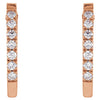 14k Rose Gold 1/5 CTW Diamond Hoop Earrings