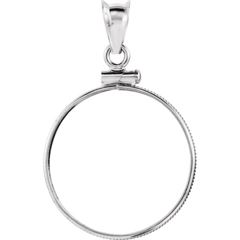 14k White Gold Coin Edge Screw-Top Coin Frame Mounting