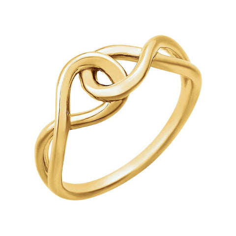 14k Yellow Gold Infinity-Inspired Knot Design Ring, Size 7